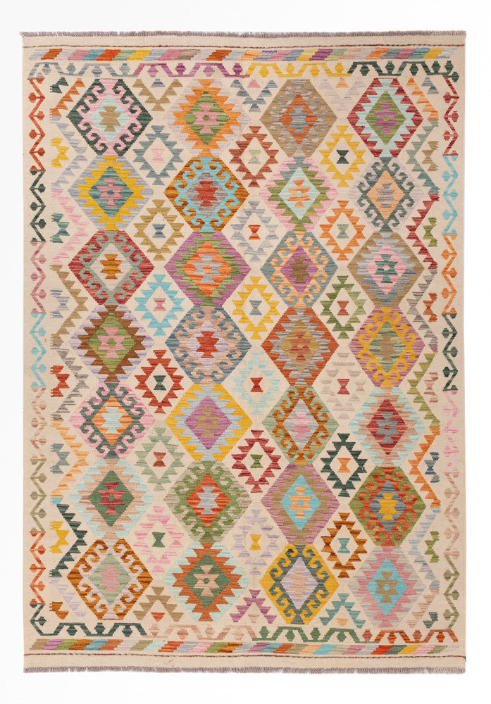 Kelim Rug - Splash - 243 x 170 cm - colorful