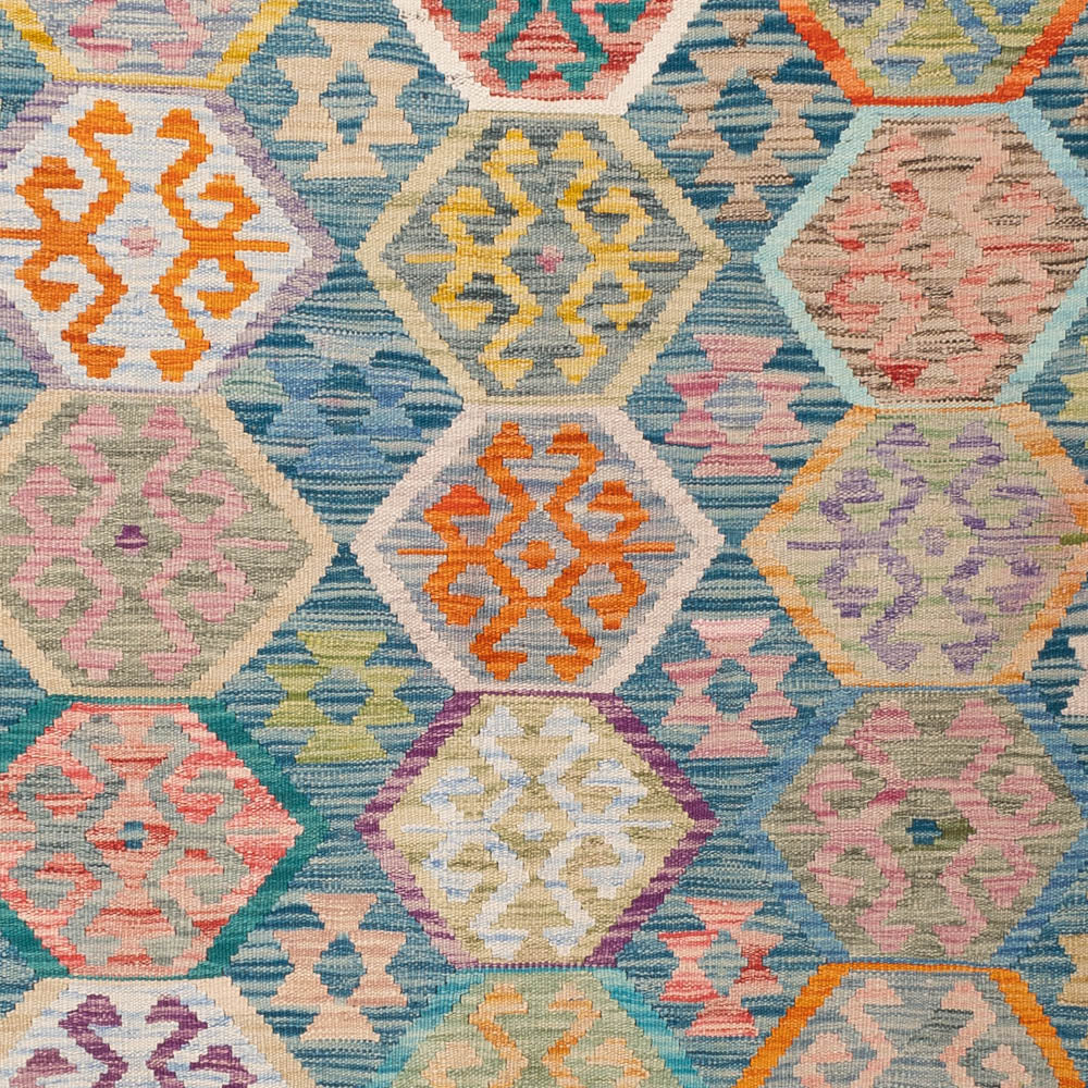 Kelim Rug - Splash - 254 x 180 cm - colorful