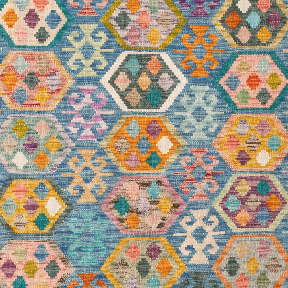 Kelim Rug - Splash - 242 x 175 cm - colorful