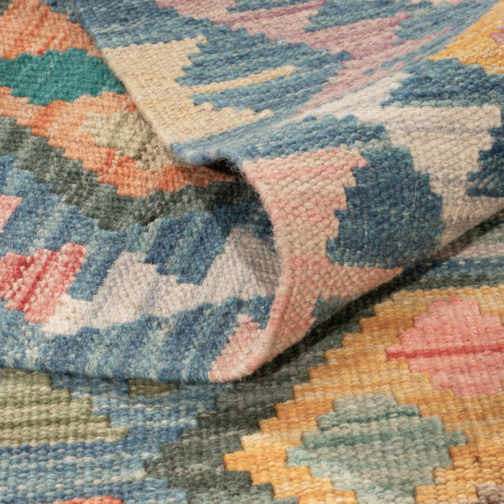 Kelim Rug - Splash - 242 x 175 cm - colorful