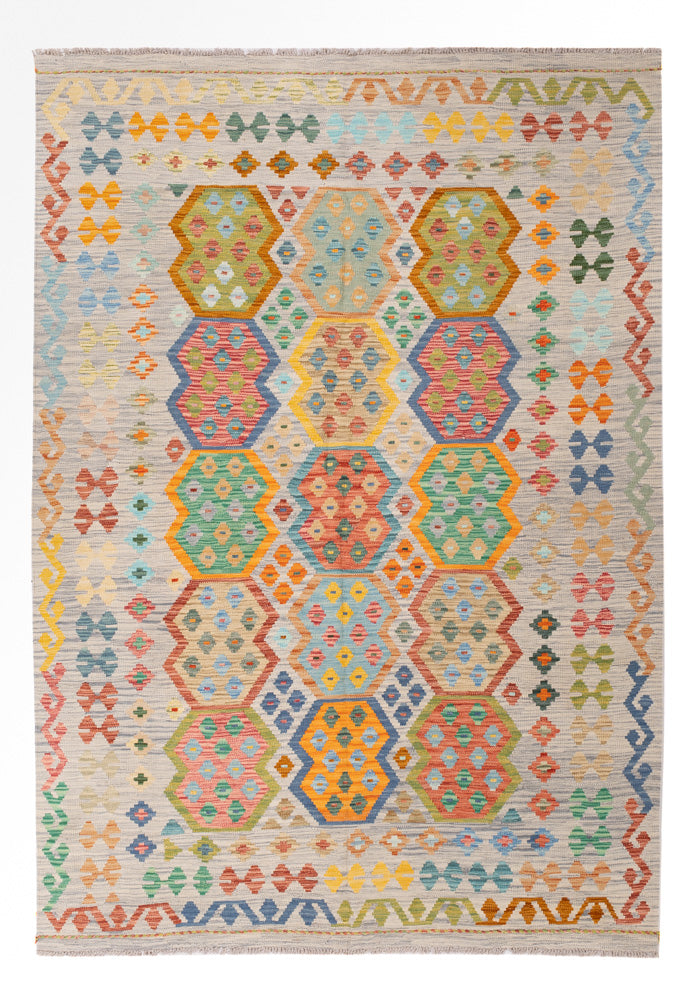 Kelim Rug - Splash - 255 x 181 cm - colorful