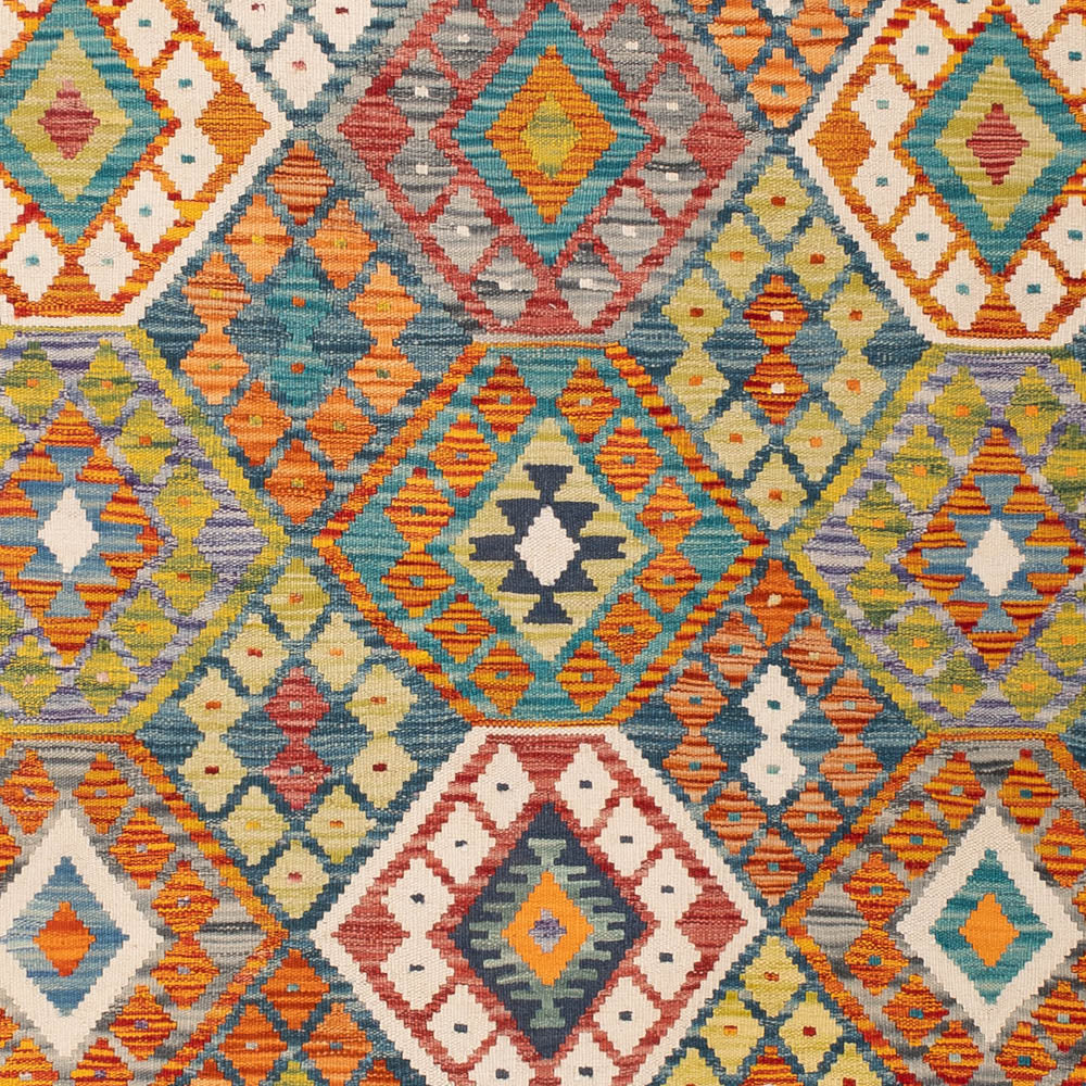 Kelim Rug - Splash - 236 x 193 cm - colorful