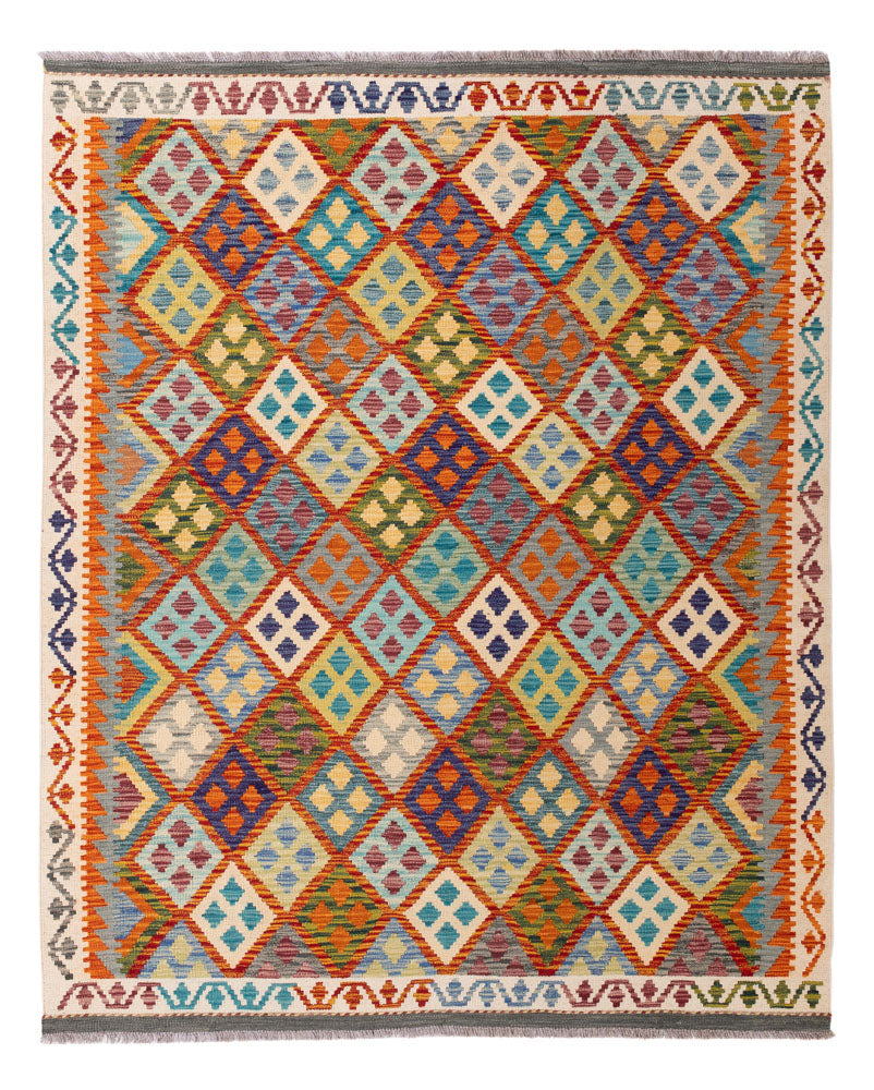 Kelim Rug - Splash - 197 x 158 cm - colorful