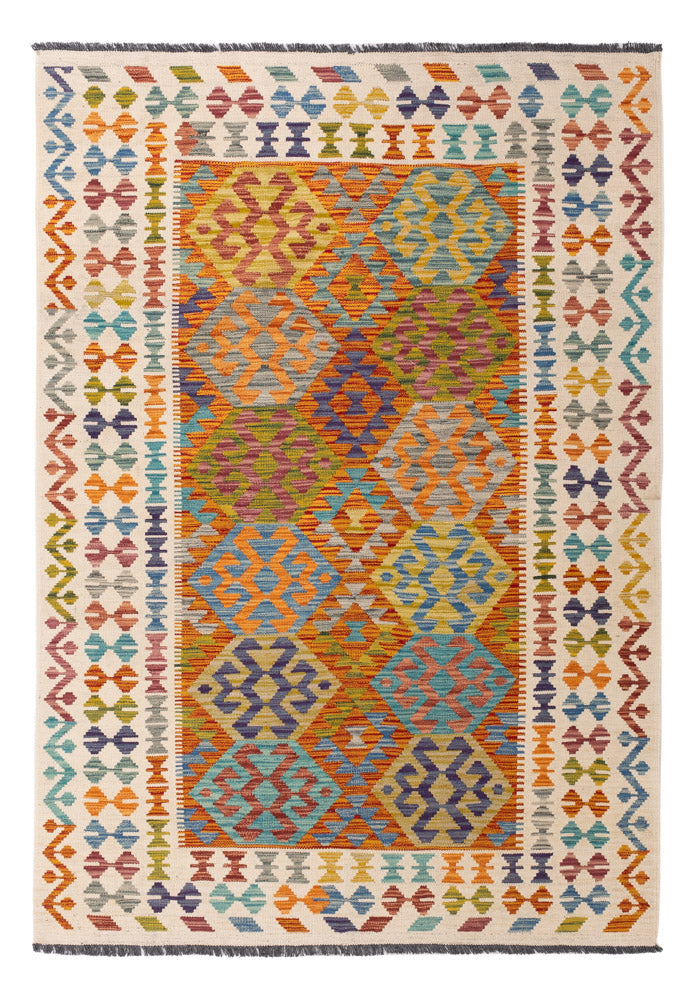 Kelim Rug - Splash - 200 x 144 cm - colorful