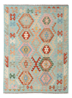 Kelim Rug - Splash - 196 x 147 cm - colorful