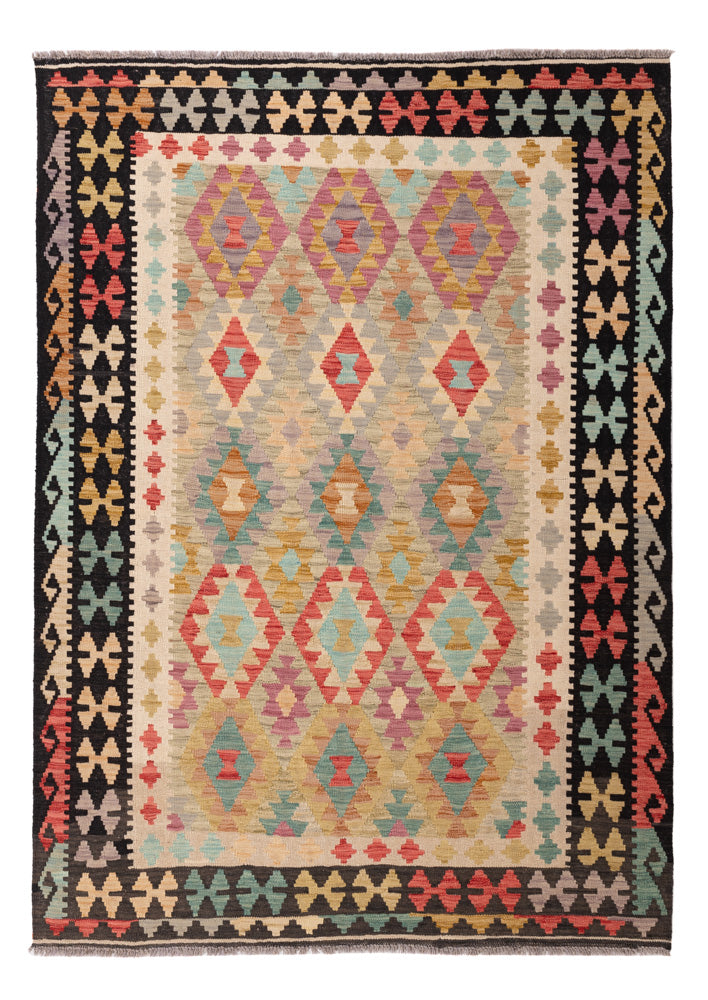 Kelim Rug - Splash - 209 x 148 cm - colorful