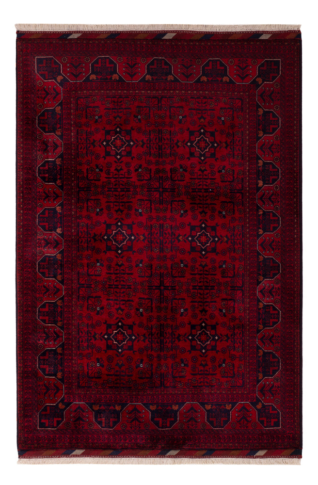 Afghan Rug - Royal - 147 x 100 cm - red