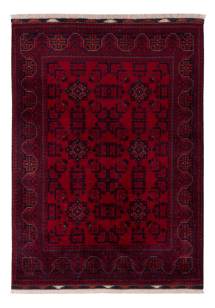 Afghan Rug - Royal - 141 x 100 cm - red