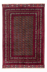 Afghan Rug - Royal - 142 x 97 cm - green