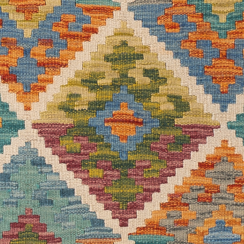 Kelim Rug - Splash - 147 x 105 cm - colorful