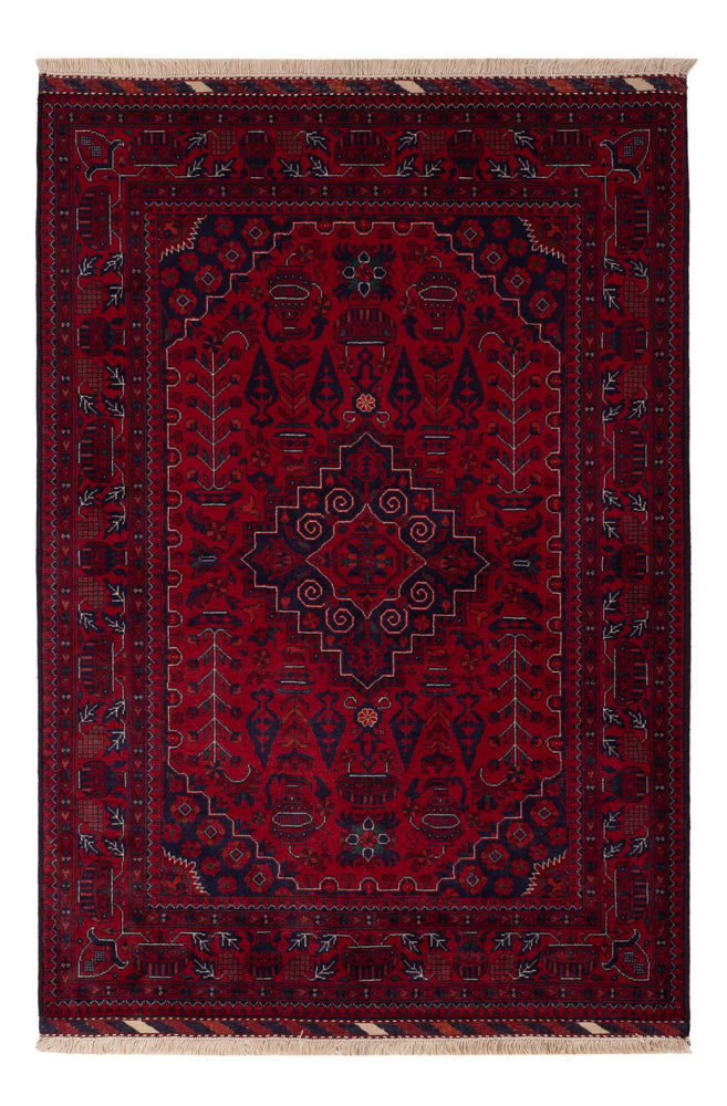 Afghan Rug - Royal - 148 x 104 cm - red