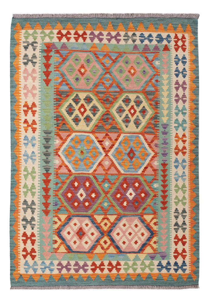 Kelim Rug - Splash - 147 x 104 cm - colorful