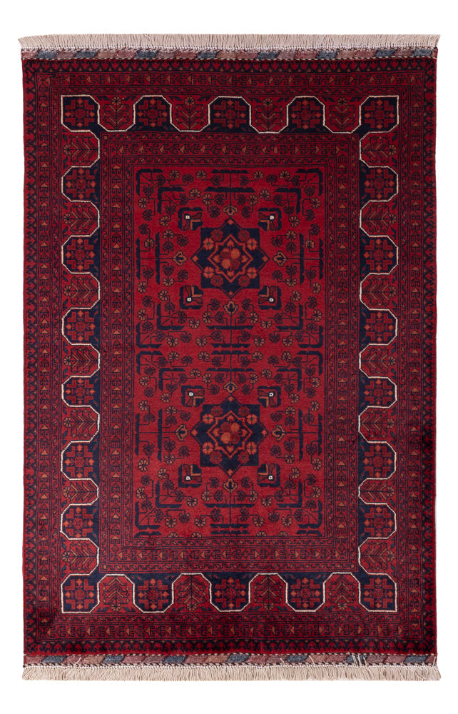 Afghan Rug - Kunduz - 147 x 100 cm - red