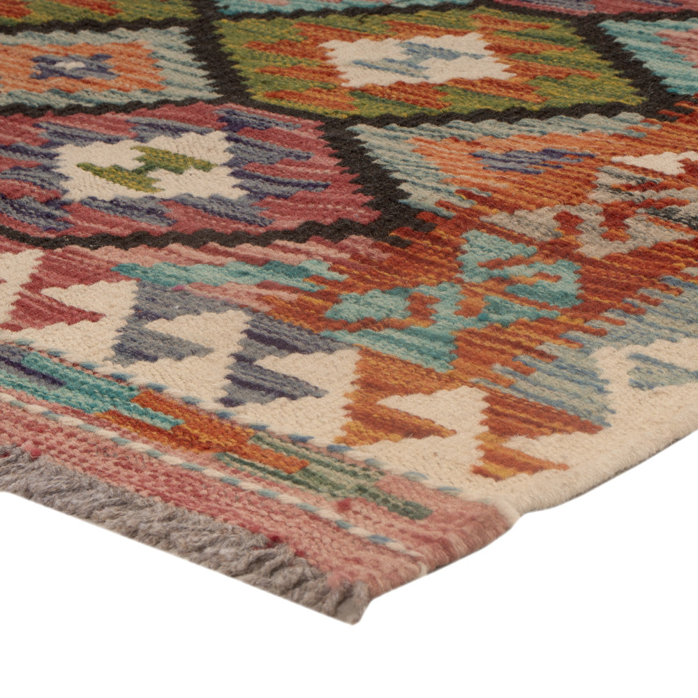Kelim Rug - Splash square  - 104 x 97 cm - multicolored