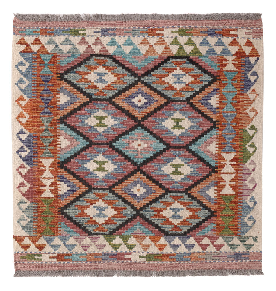Kelim Rug - Splash square  - 102 x 101 cm - multicolored