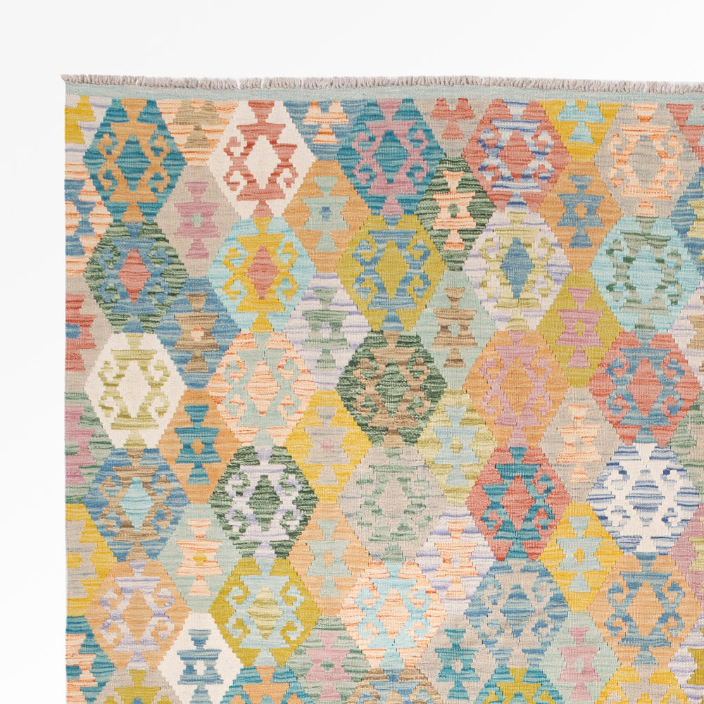 Kelim Rug - Splash - 307 x 264 cm - colorful