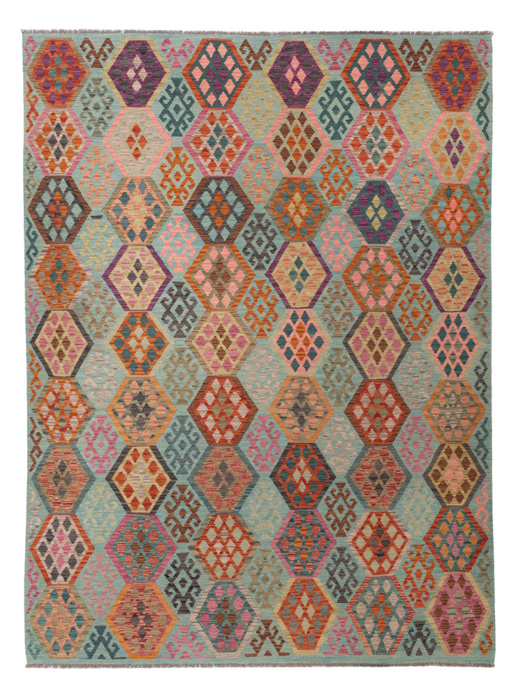 Kelim Rug - Splash - 347 x 257 cm - colorful