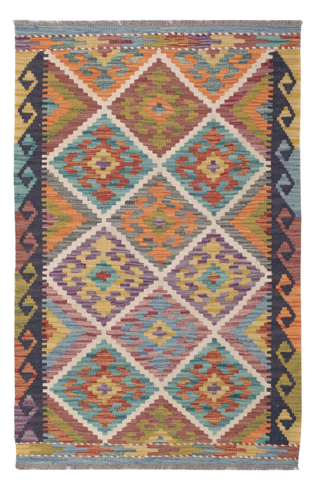 Kelim Rug - Splash - 123 x 80 cm - multicolored