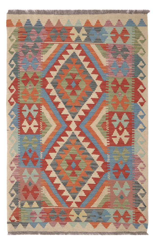 Kelim Rug - Splash - 132 x 86 cm - multicolored