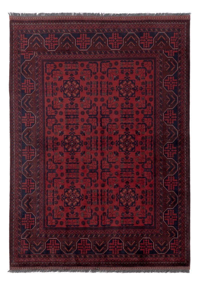 Afghan Rug - Kunduz - 201 x 148 cm - red