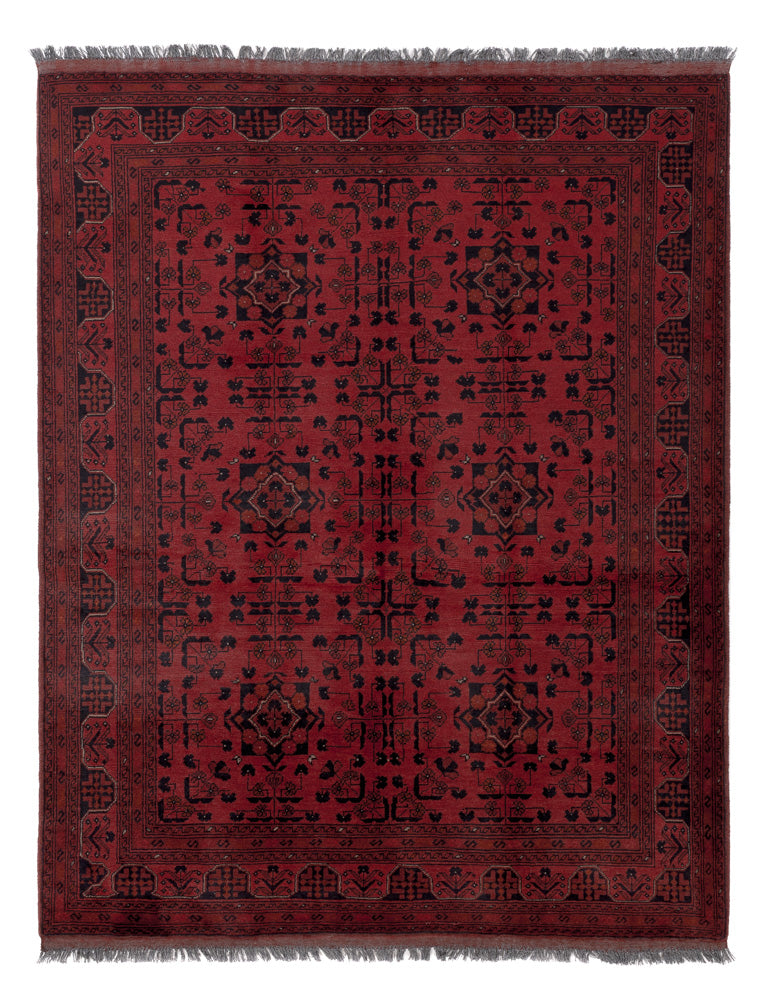 Afghan Rug - Kunduz - 198 x 153 cm - red