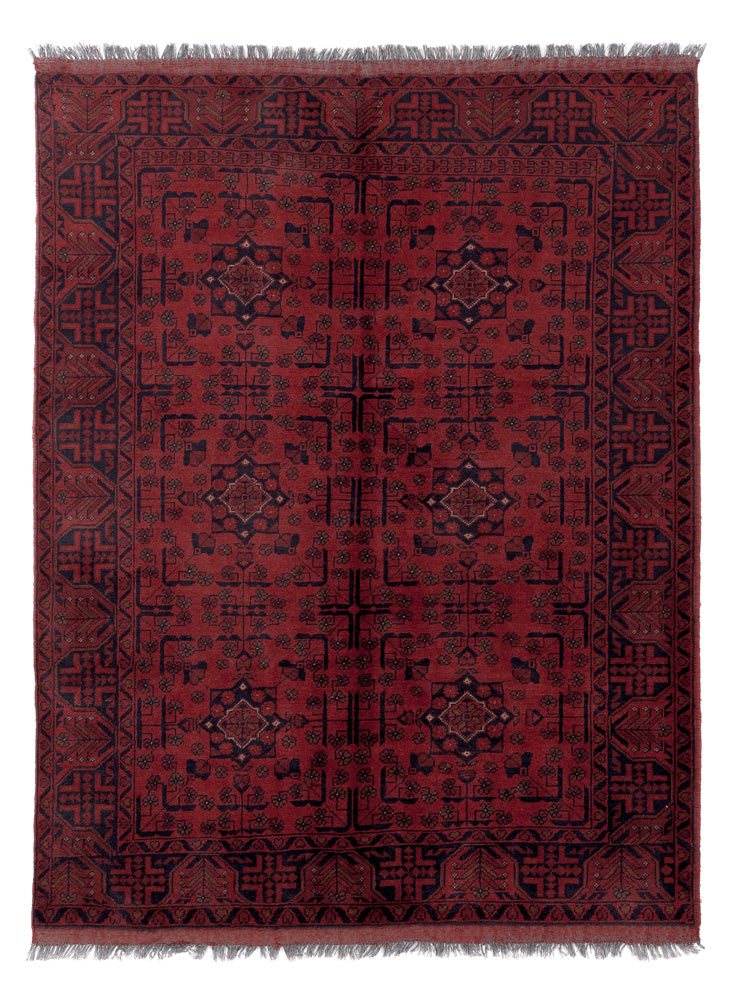 Afghan Rug - Kunduz - 199 x 154 cm - red