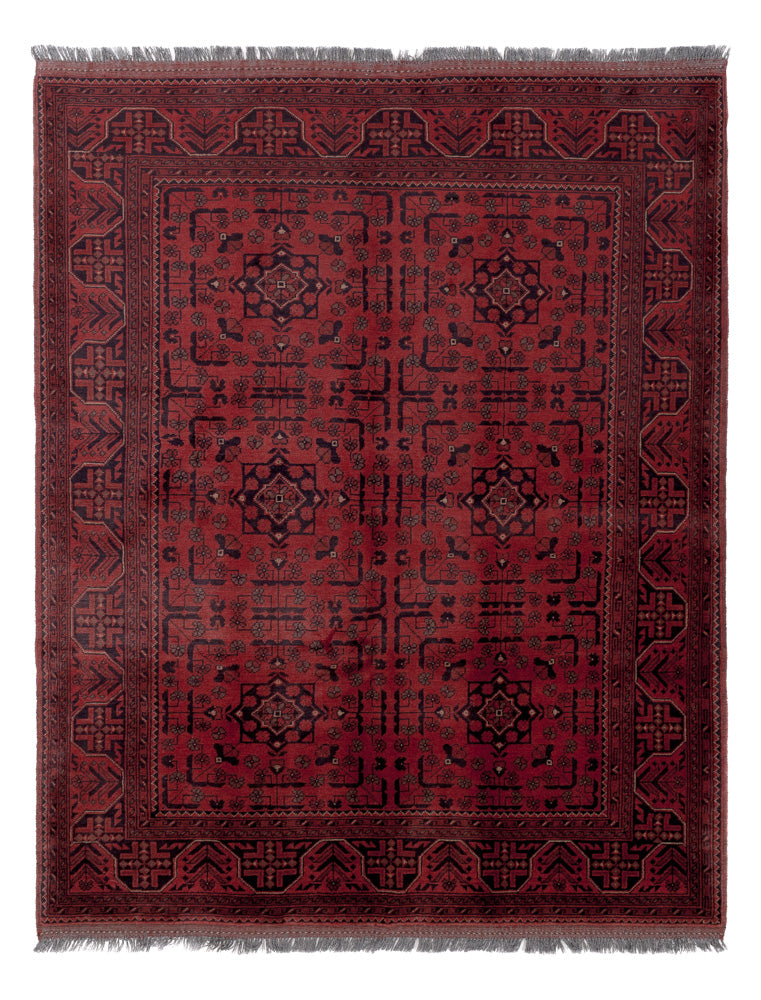 Afghan Rug - Kunduz - 190 x 151 cm - red