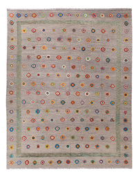 Kelim Rug - Splash - 343 x 264 cm - grey