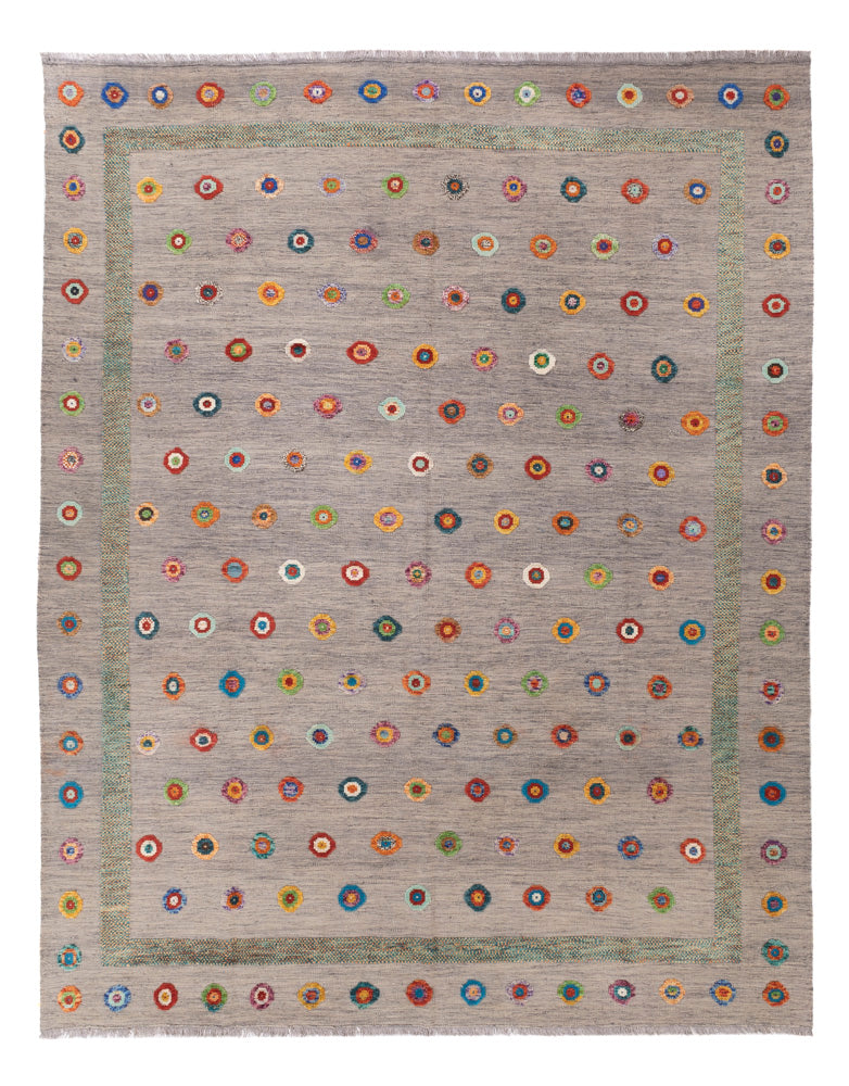 Kelim Rug - Splash - 343 x 264 cm - grey