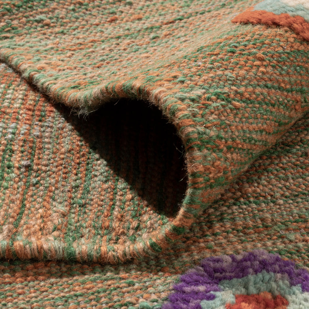 Kelim Rug - Splash - 303 x 258 cm - green