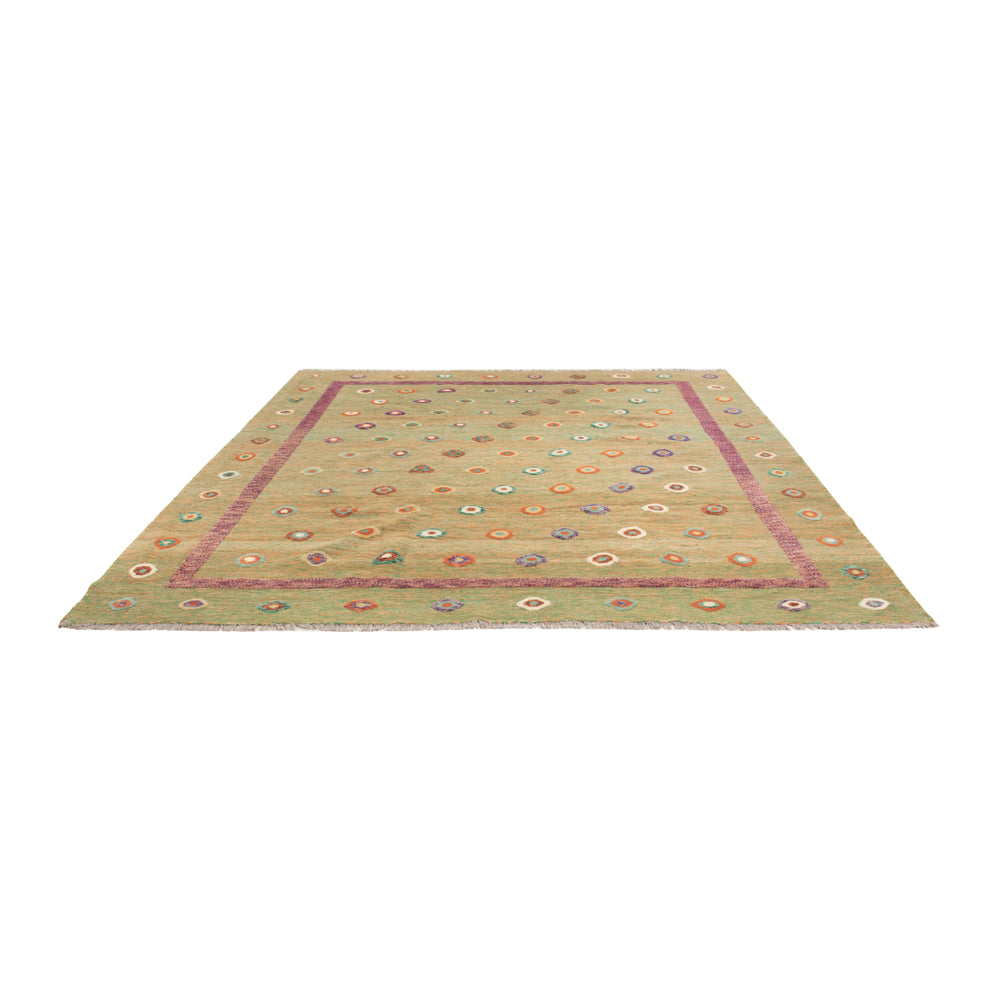Kelim Rug - Splash - 303 x 258 cm - green