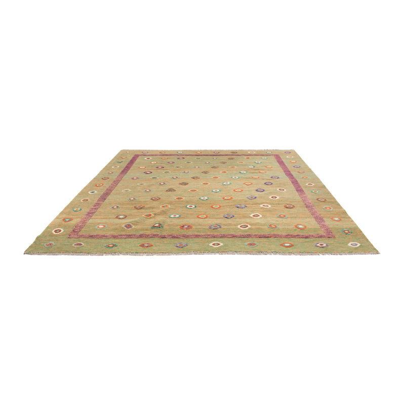 Kelim Rug - Splash - 303 x 258 cm - green