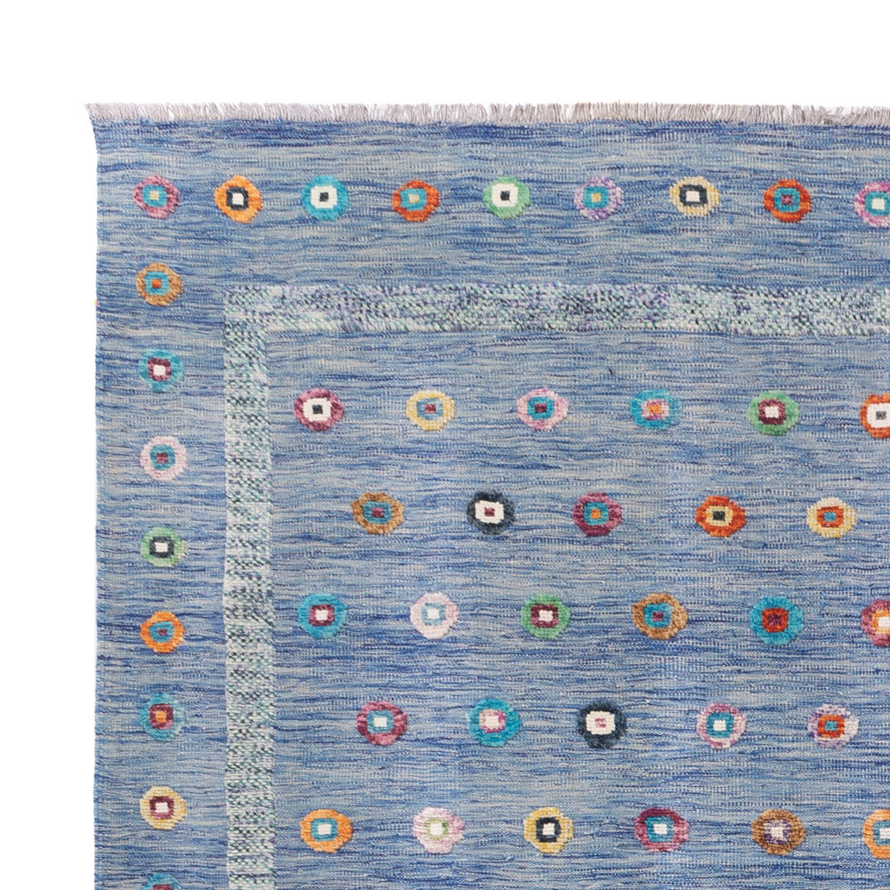 Kelim Rug - Splash - 352 x 243 cm - blue