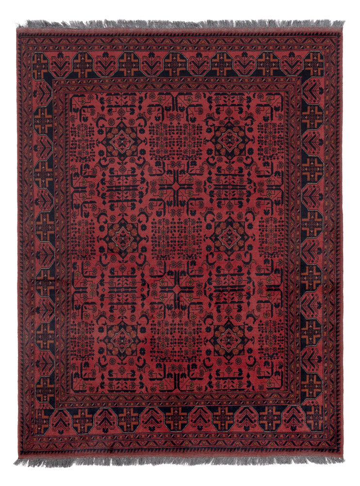 Afghan Rug - Kunduz - 197 x 154 cm - red