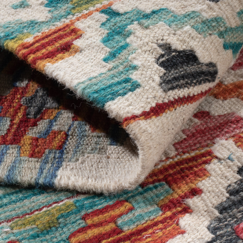 Runner Kelim Rug - Splash - 206 x 60 cm - multicolored