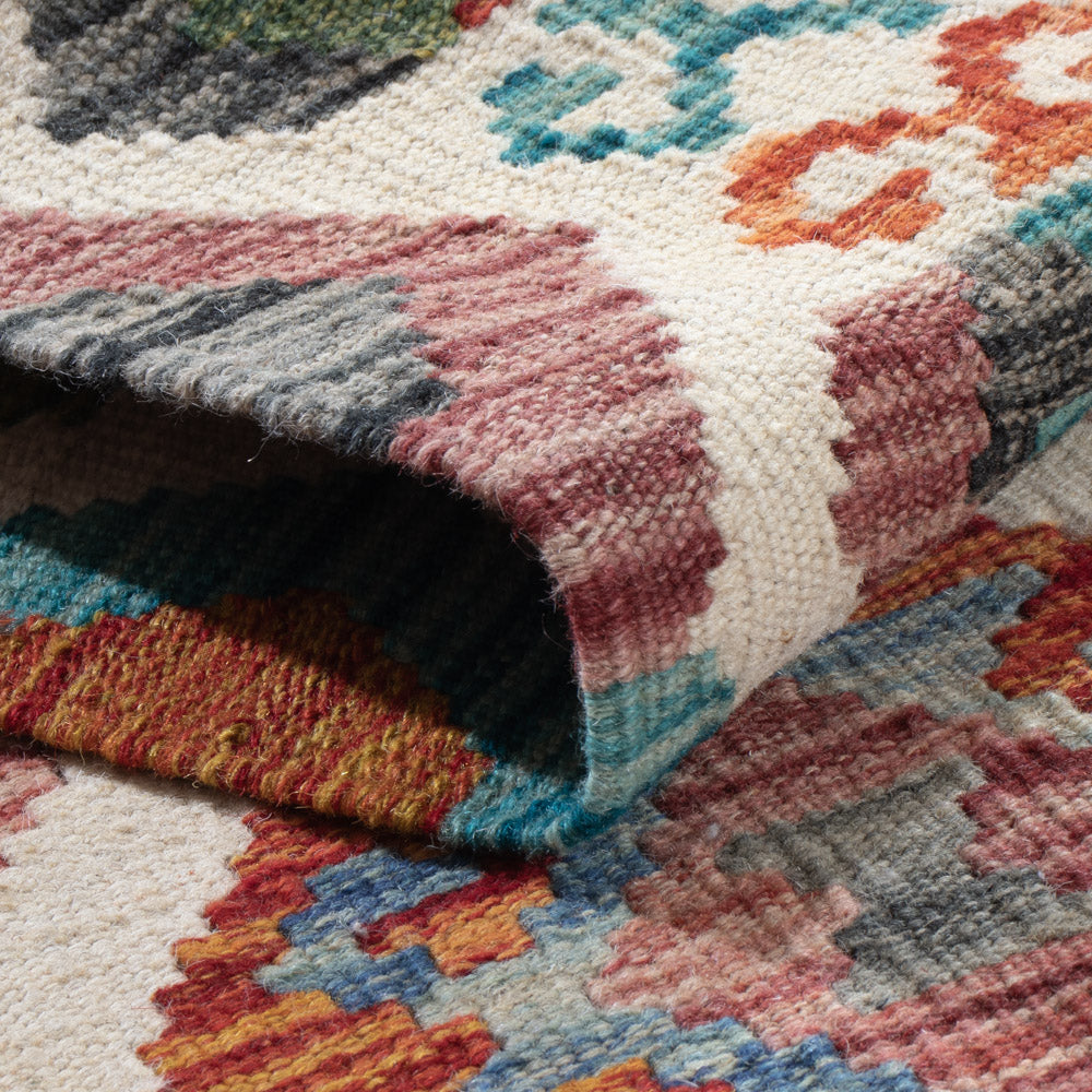 Runner Kelim Rug - Splash - 197 x 64 cm - multicolored