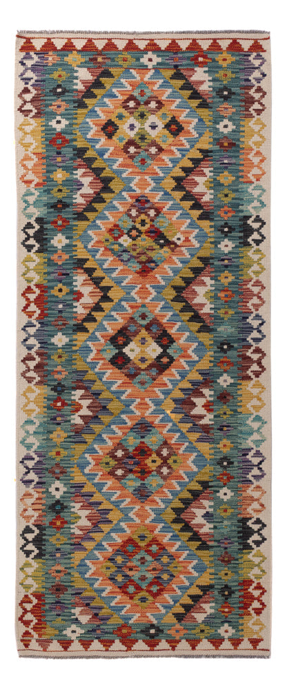 Runner Kelim Rug - Splash - 198 x 81 cm - multicolored