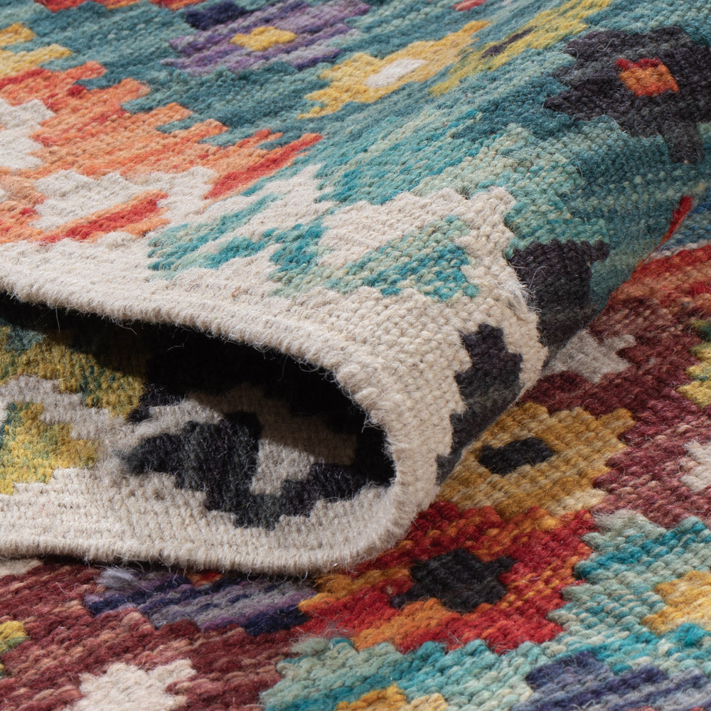 Runner Kelim Rug - Splash - 198 x 81 cm - multicolored