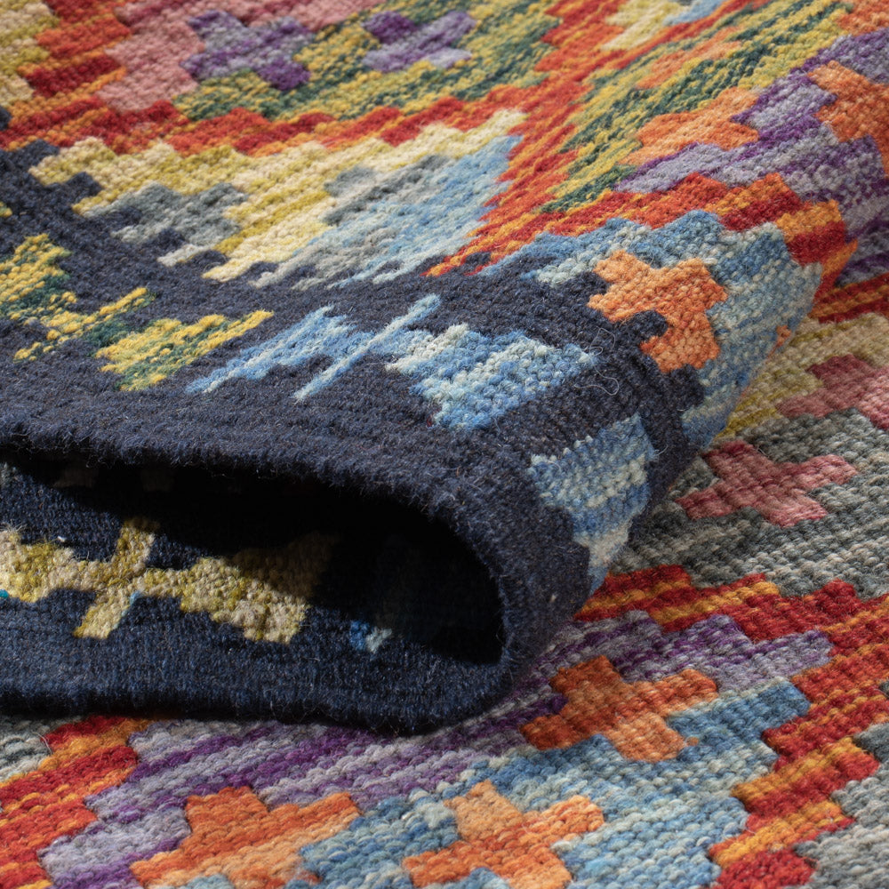 Runner Kelim Rug - Splash - 198 x 82 cm - multicolored