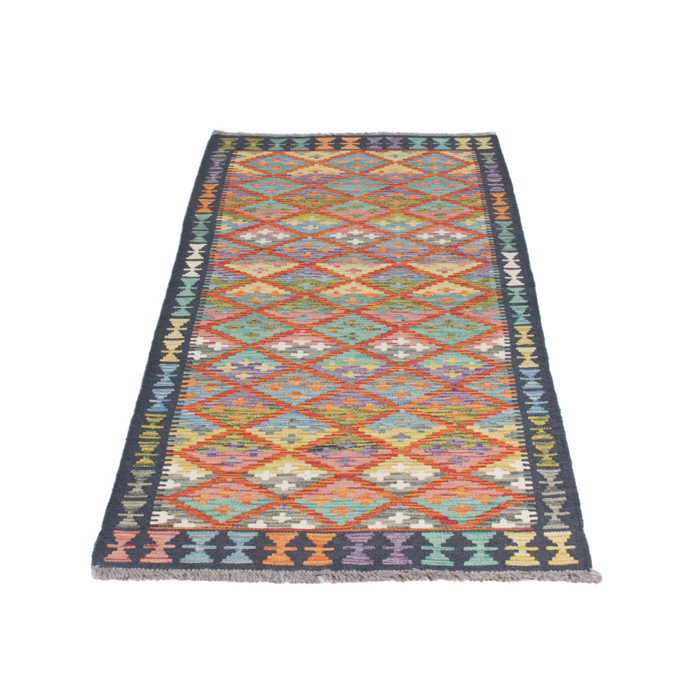Runner Kelim Rug - Splash - 198 x 82 cm - multicolored