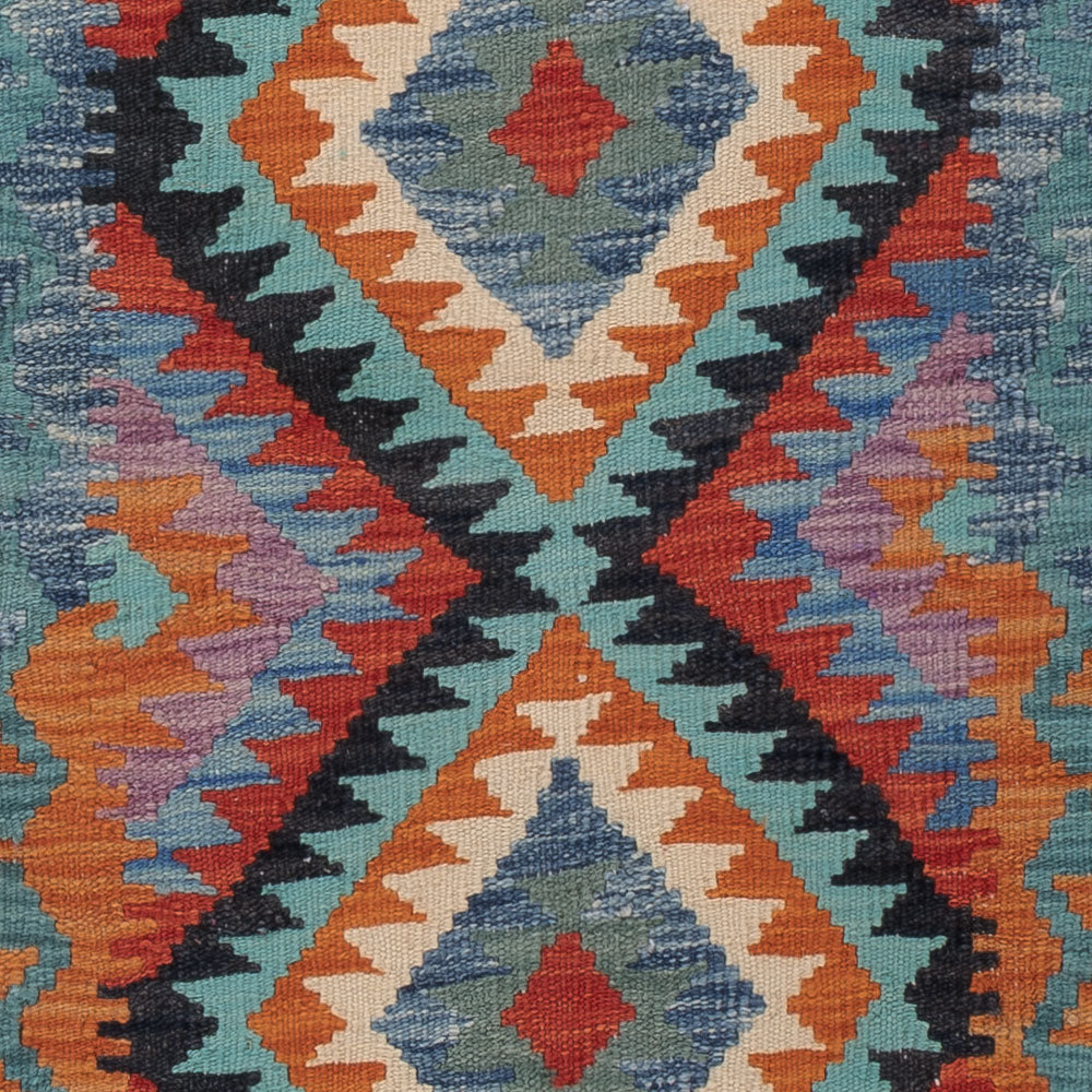 Runner Kelim Rug - Splash - 203 x 73 cm - multicolored