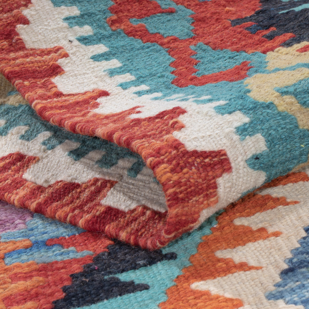 Runner Kelim Rug - Splash - 203 x 73 cm - multicolored