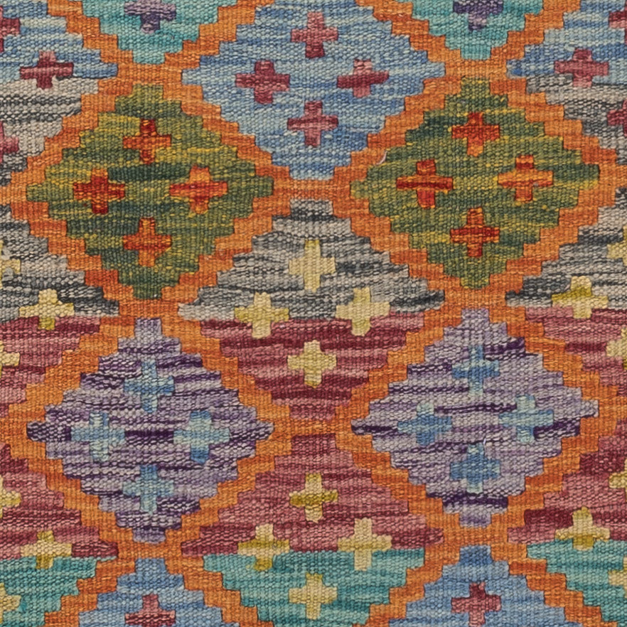 Runner Kelim Rug - Splash - 217 x 60 cm - multicolored