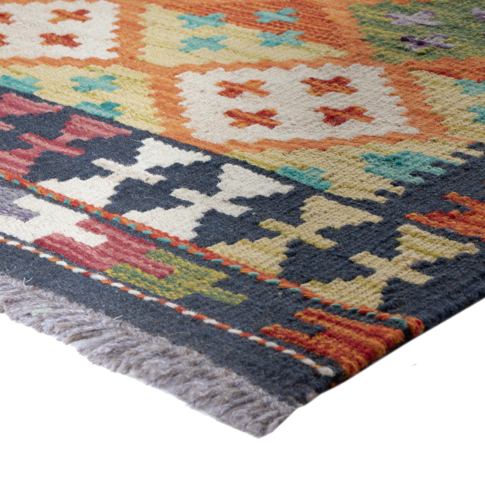 Runner Kelim Rug - Splash - 217 x 60 cm - multicolored