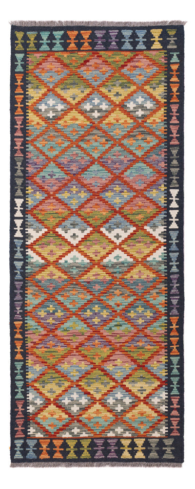 Runner Kelim Rug - Splash - 204 x 80 cm - multicolored