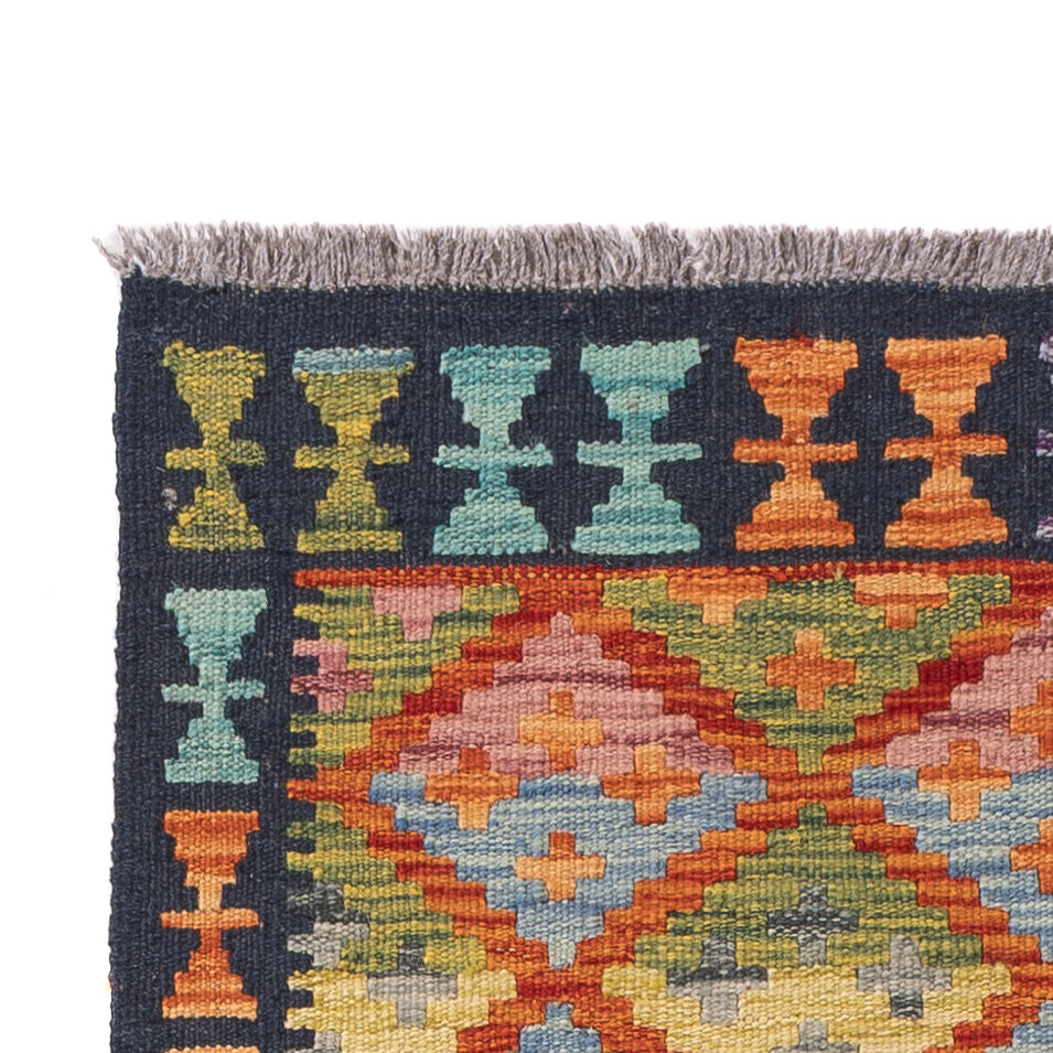 Runner Kelim Rug - Splash - 204 x 80 cm - multicolored