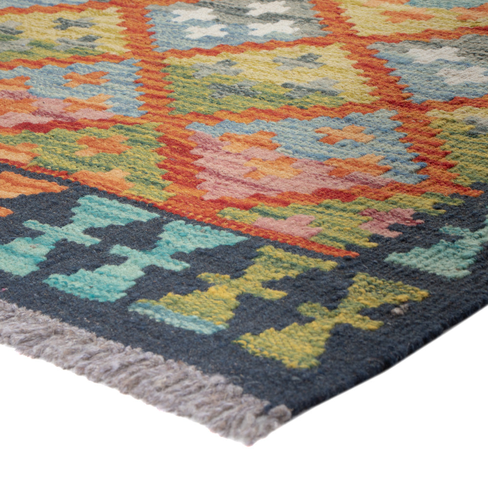 Runner Kelim Rug - Splash - 204 x 80 cm - multicolored