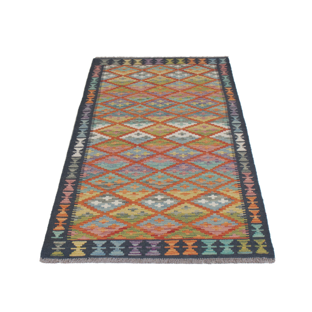 Runner Kelim Rug - Splash - 204 x 80 cm - multicolored
