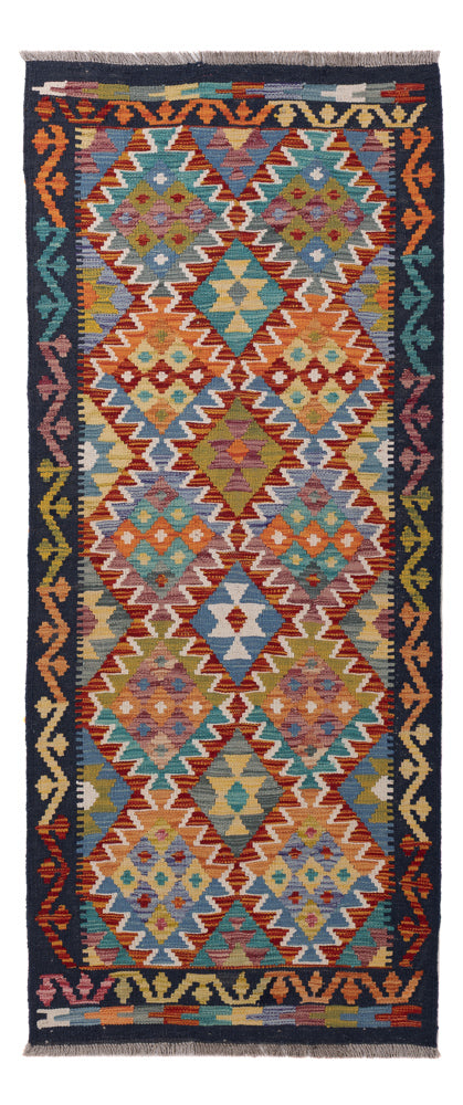 Runner Kelim Rug - Splash - 197 x 83 cm - multicolored