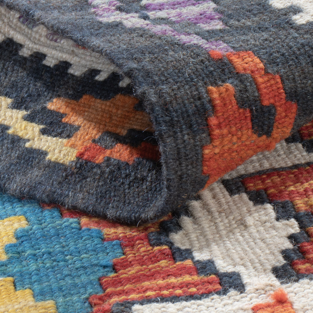 Runner Kelim Rug - Splash - 200 x 62 cm - multicolored